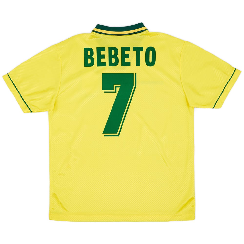 1994 Brazil Home Shirt Bebeto #7 - 8/10 - (XL)