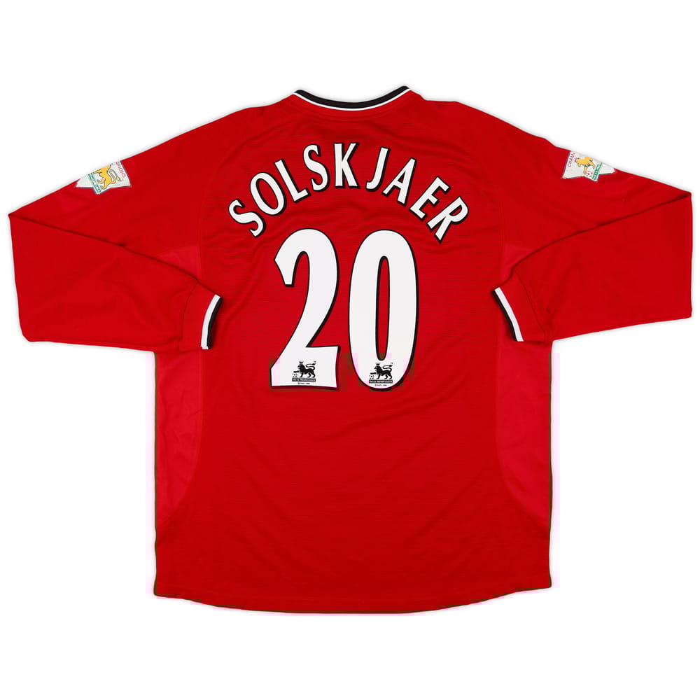 2000-02 Manchester United Home L/S Shirt Solskjaer #20 - 6/10 - (XXL)