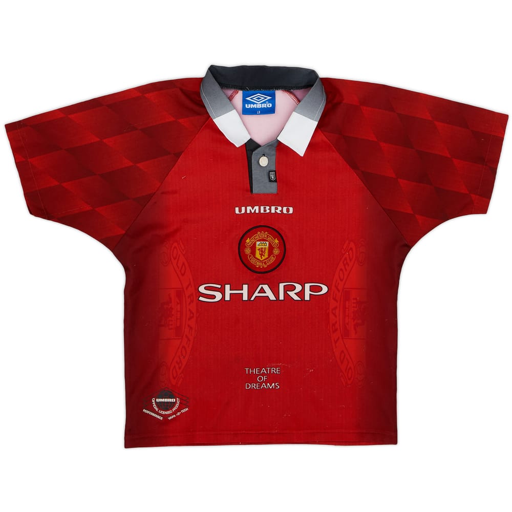 1996-98 Manchester United Home Shirt - 7/10 - (L.Boys)