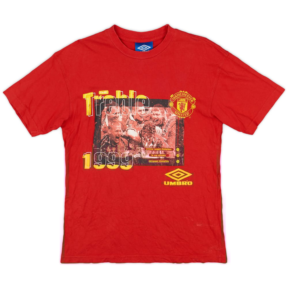 1999-00 Manchester United 'Treble 1999' Umbro Graphic Tee - 7/10 - (S)