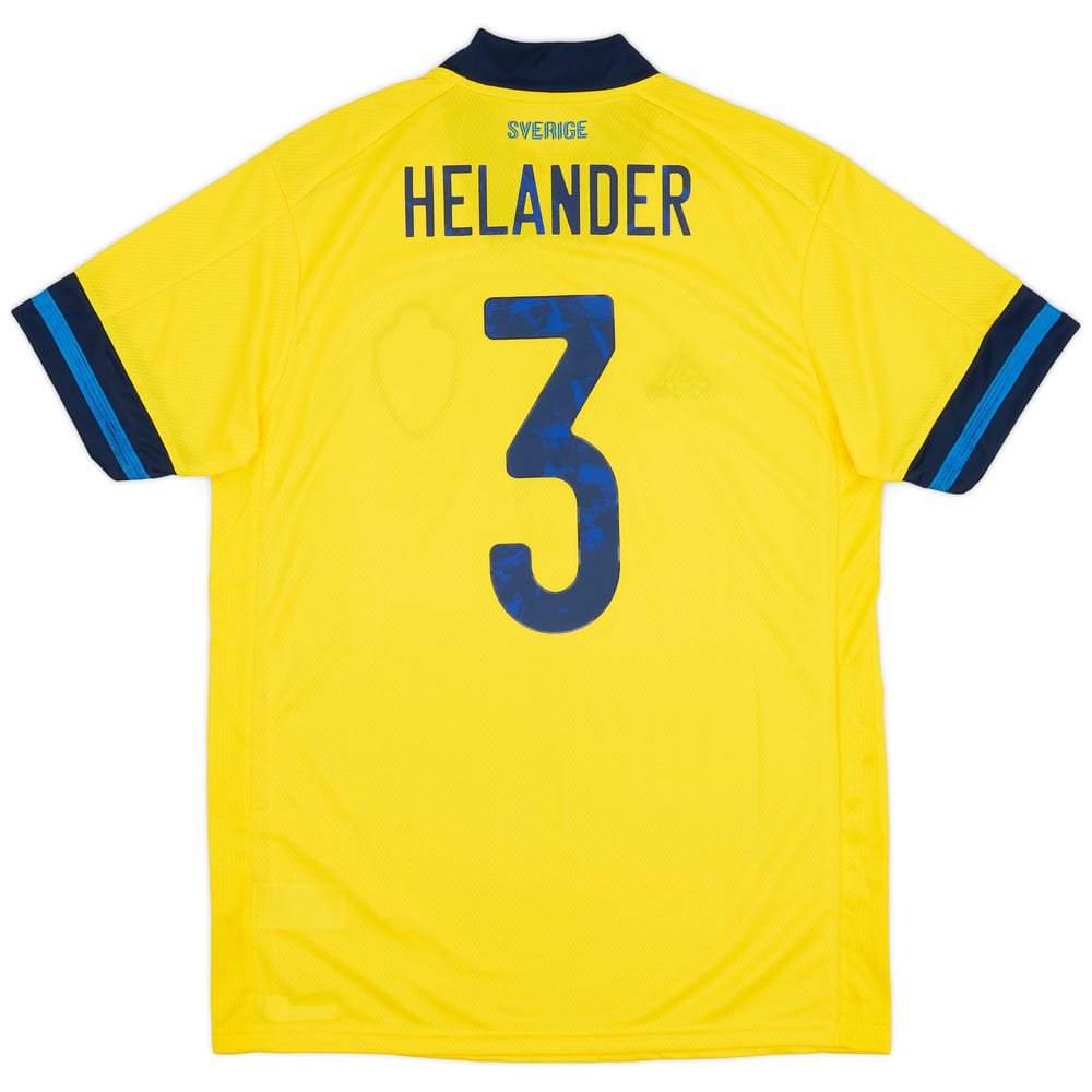 2020 Sweden Player Issue Home Shirt Helander #3 - 8/10 - (M)