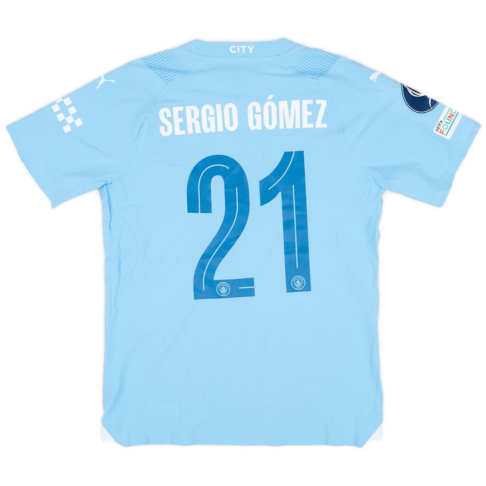 2023-24 Manchester City Match Issue Super Cup Home Shirt Sergio Gomez #21