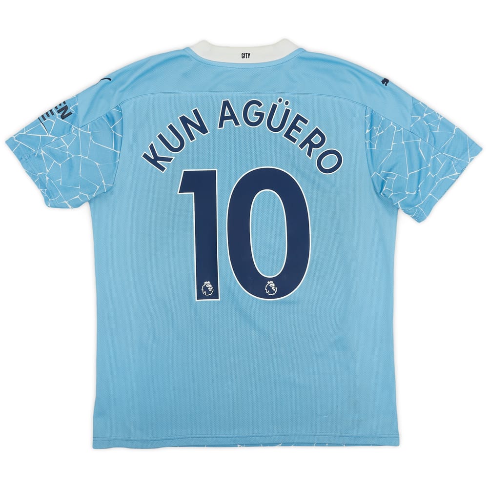 2020-21 Manchester City Home Shirt Kun Aguero #10 - 4/10 - (L)