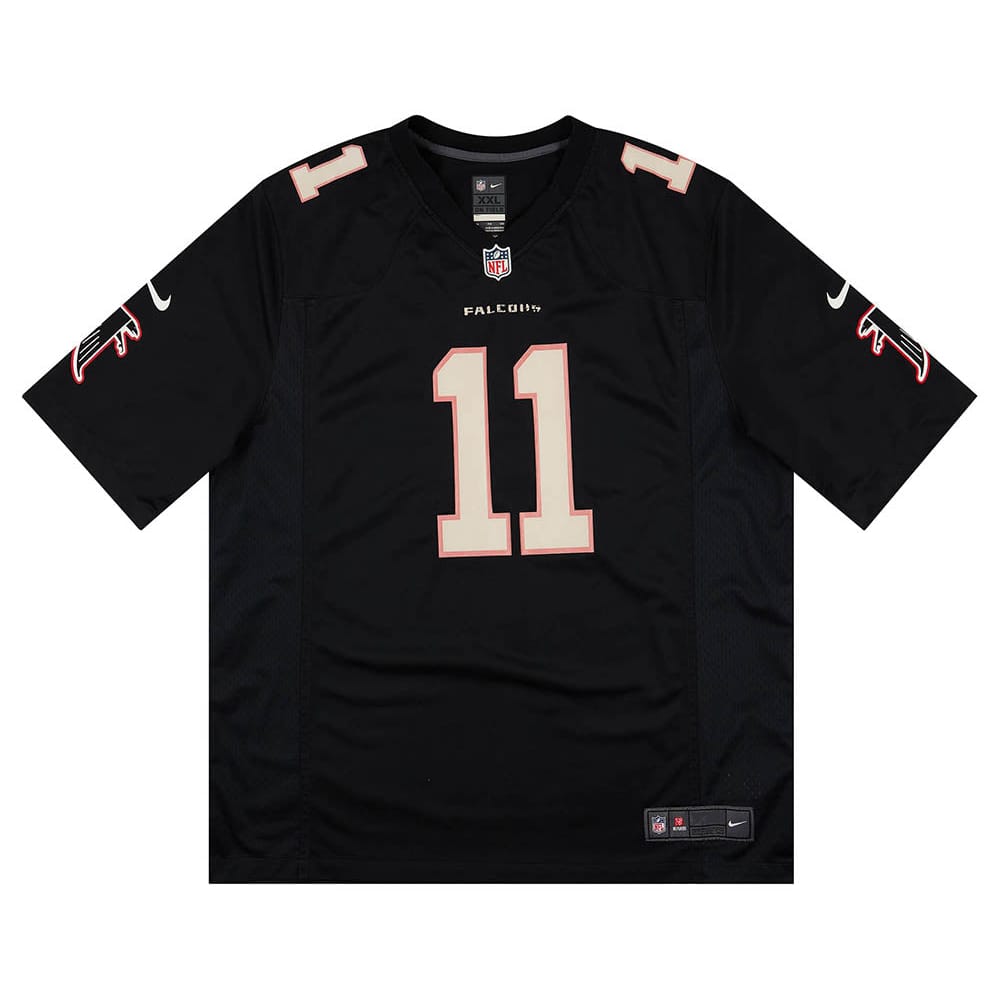 NIKE NFLファルコンズ 2XL相当 黒 アメフトゲームシャツ ユニフォーム 2016-19 Atlanta Falcons Jones #11 Nike Game Jersey