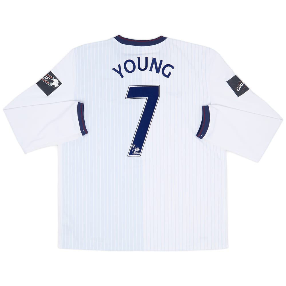 2009-10 Aston Villa 'Carling Cup Final' Away L/S Shirt Young #7 - 8/10 - (XL)