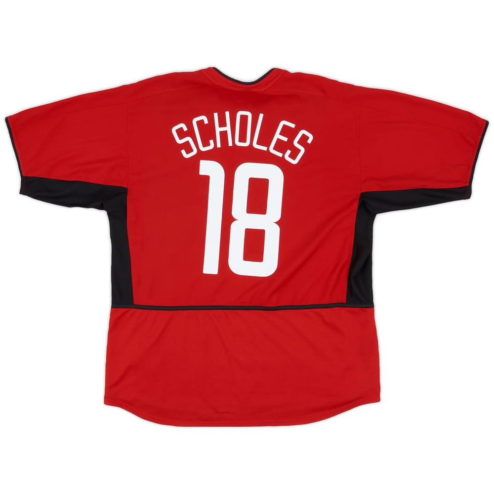 2002-04 Manchester United Home Shirt Scholes #18 - 6/10 - (XL)
