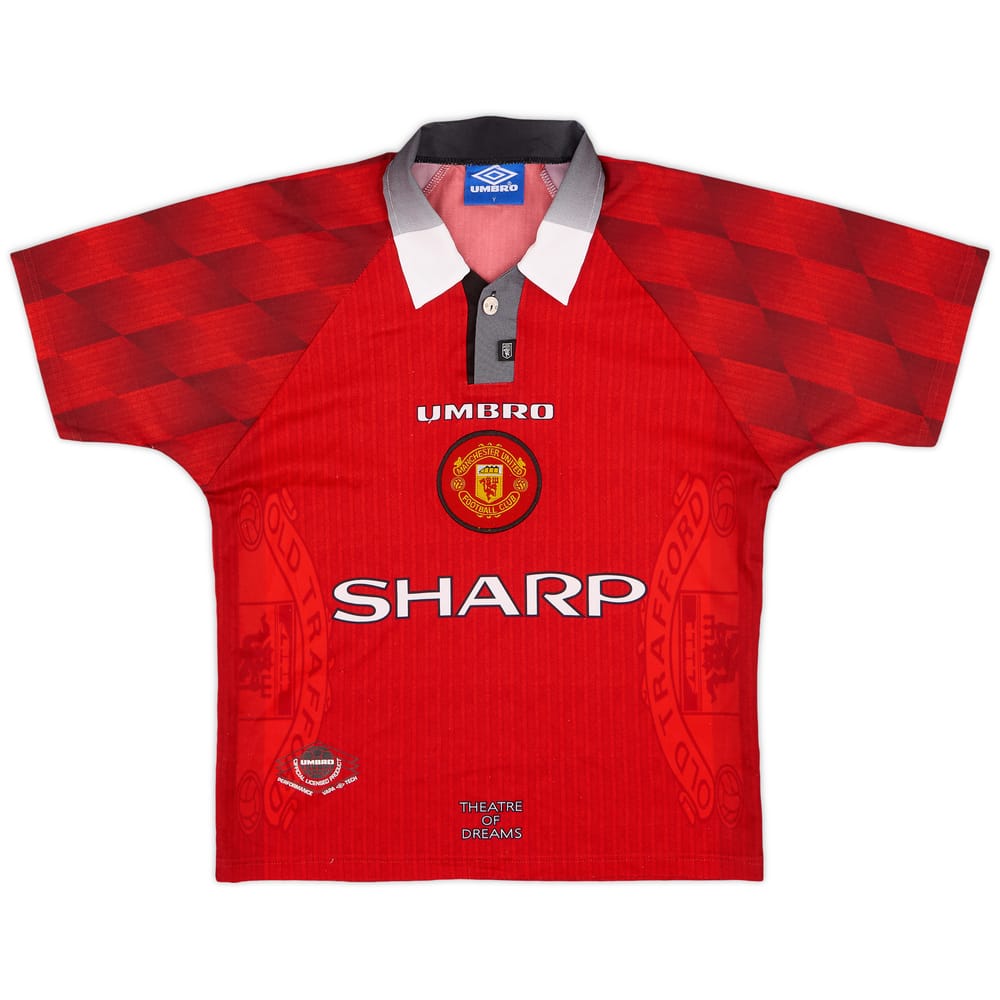 1996-98 Manchester United Home Shirt - 8/10 - (Y)