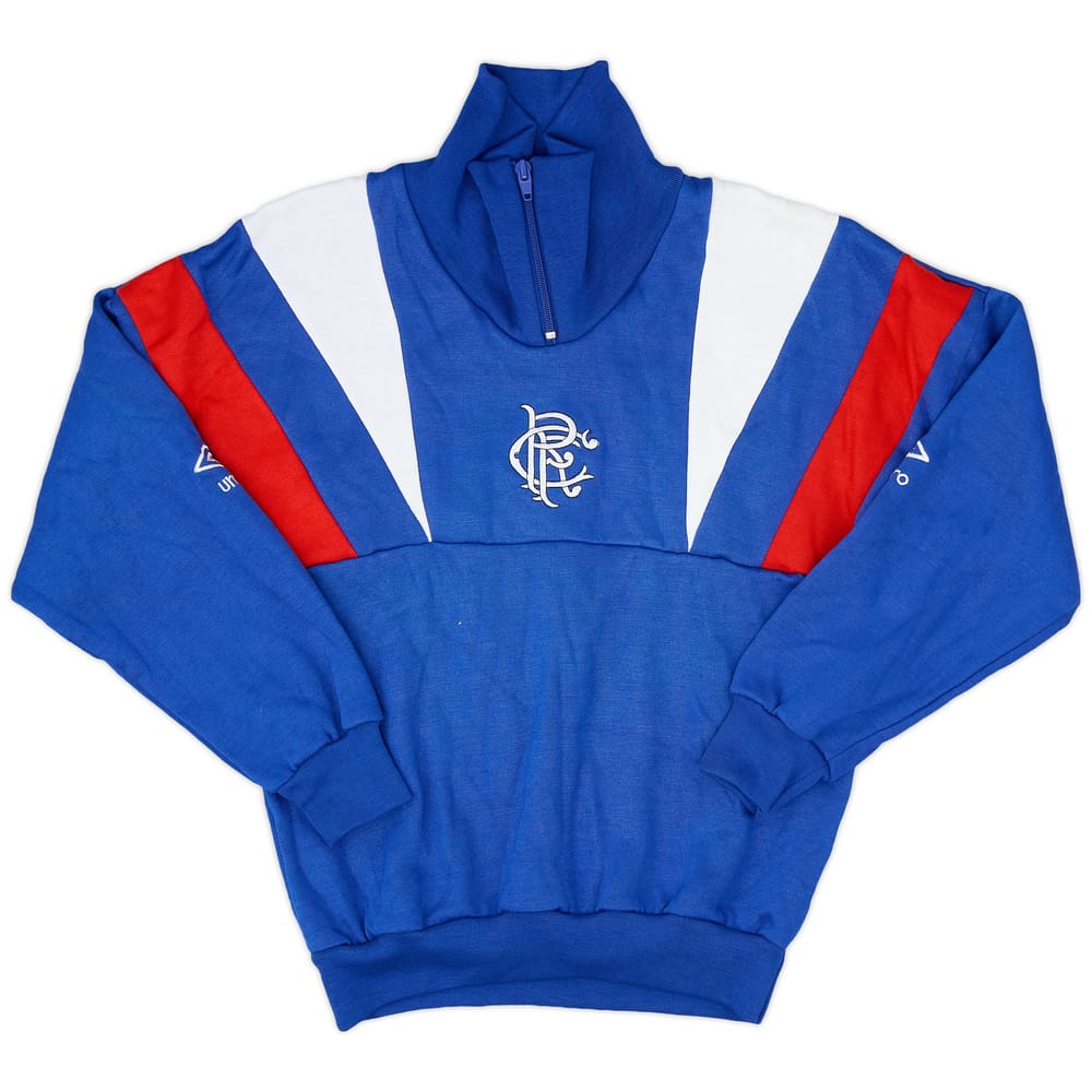 1987-90 Rangers Umbro 1/4 Zip Drill Top - 9/10 - (M.Boys)