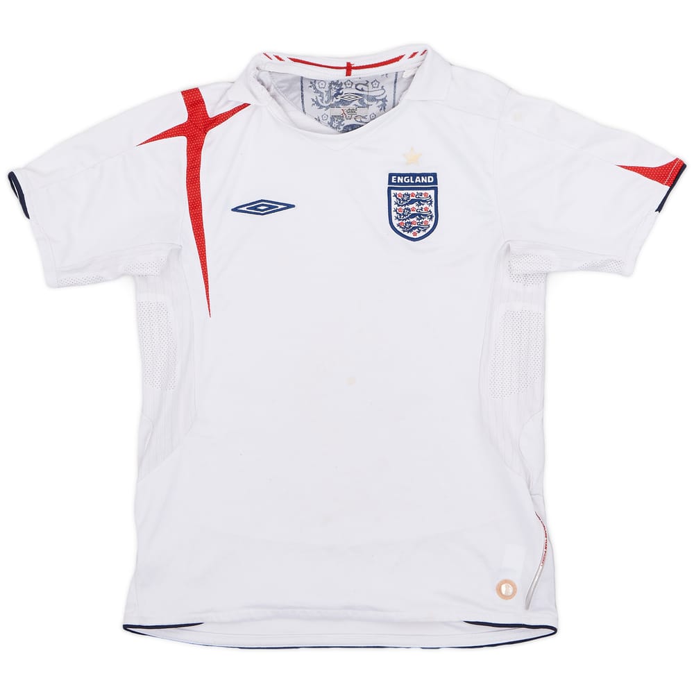 2005-07 England Home Shirt - 5/10 - (M.Boys)