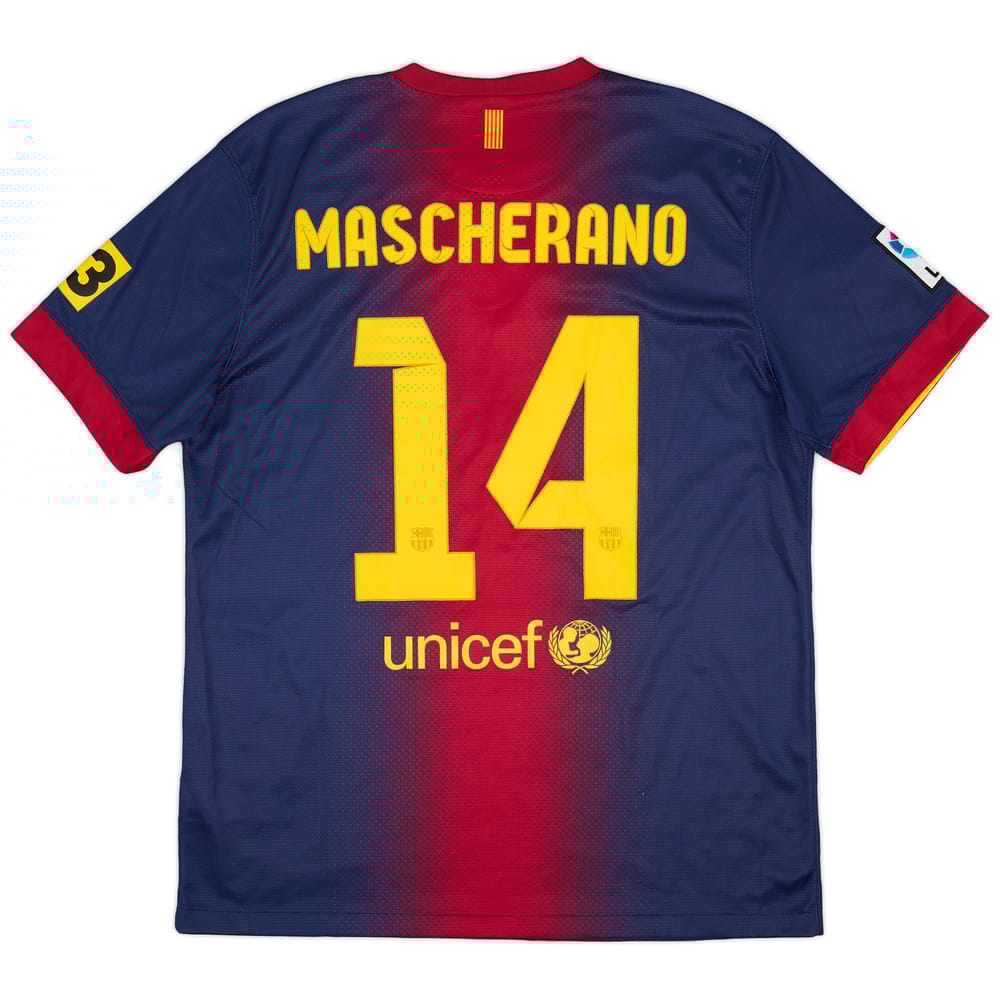 2012-13 Barcelona Home Shirt Mascherano #14 - 7/10 - (L)