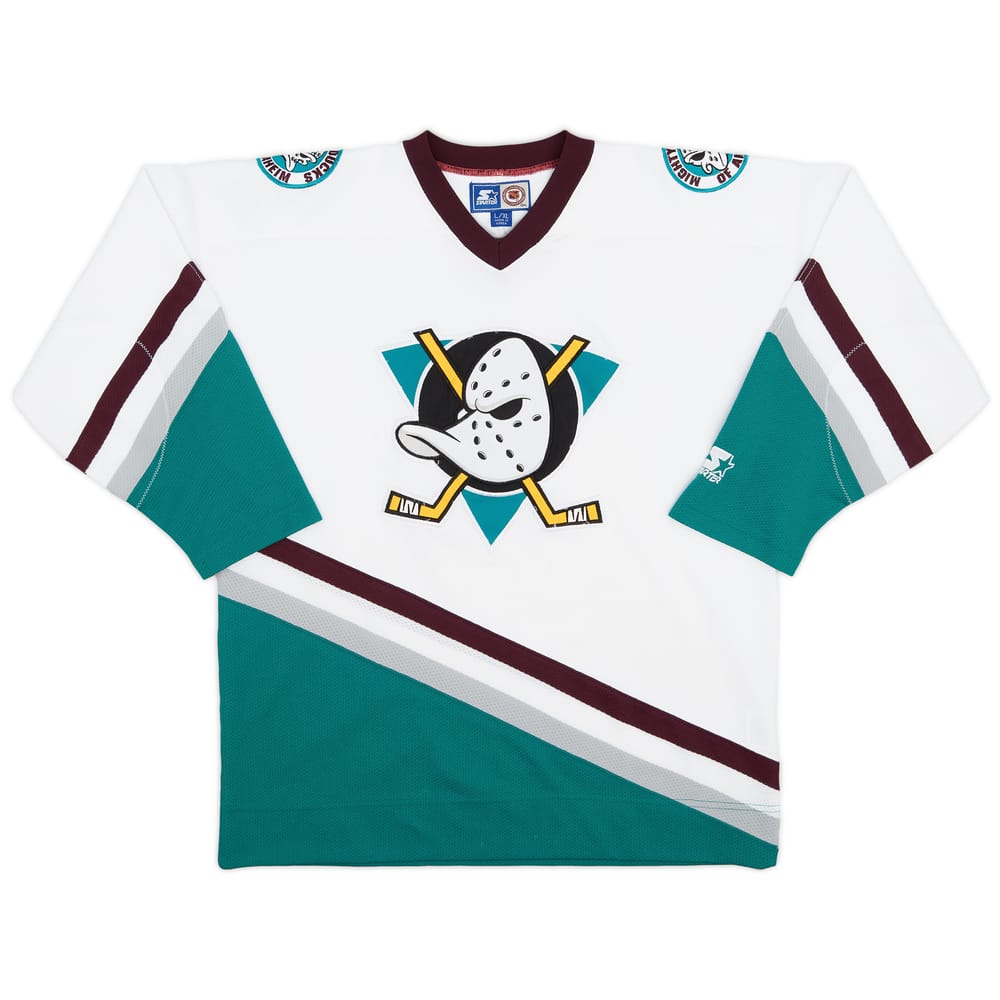 1996-99 Mighty Ducks of Anaheim Starter Home Jersey - 8/10 - (XL.Boys)
