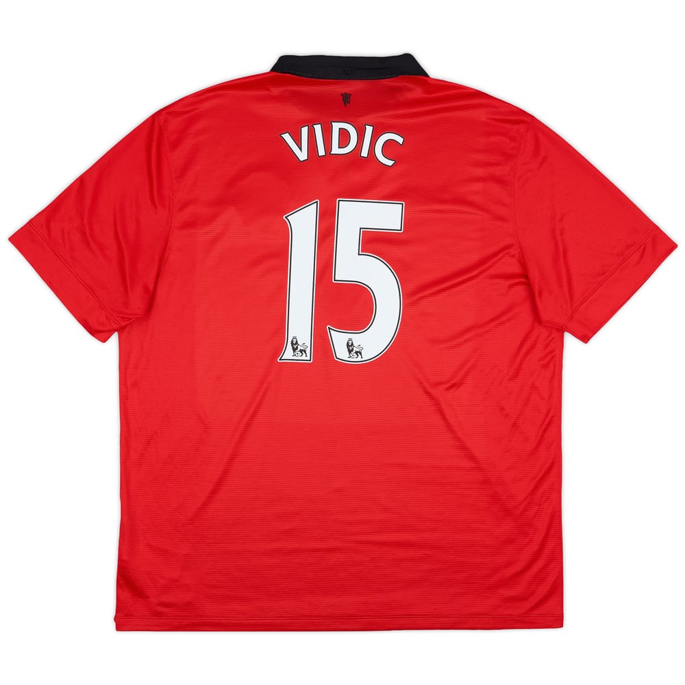2013-14 Manchester United Home Shirt Vidic #15 - 8/10 - (XXL)