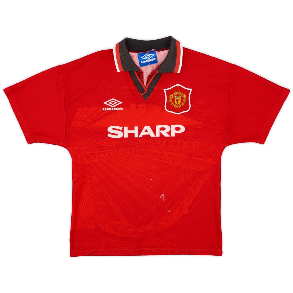 1994-96 Manchester United Home Shirt - 6/10 - (L.Boys)