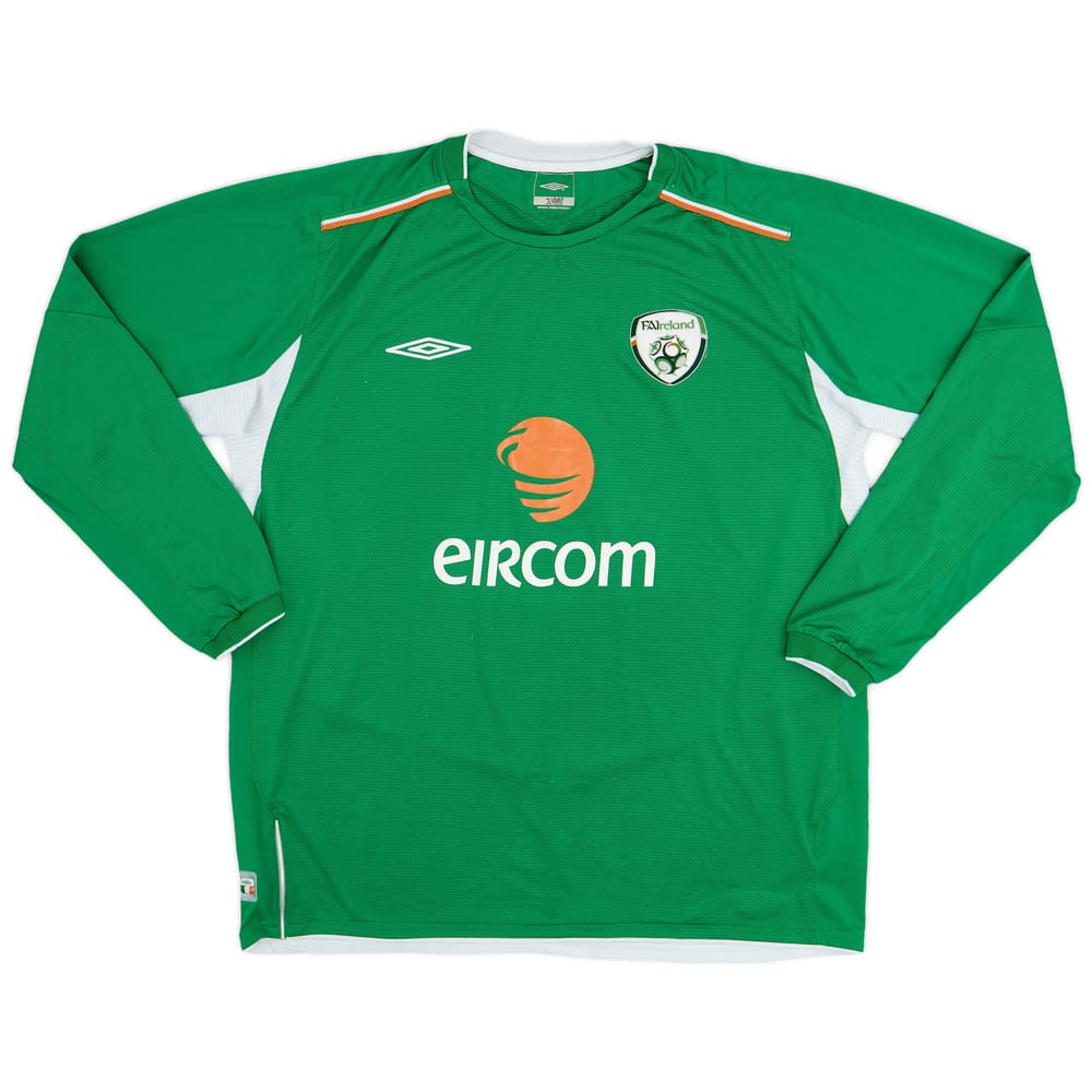2004-06 Ireland Home L/S Shirt - 8/10 - (XL)