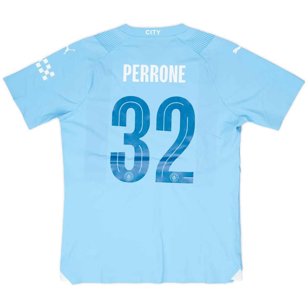 2023-24 Manchester City Player Issue Community Shield Home Shirt Perrone #32