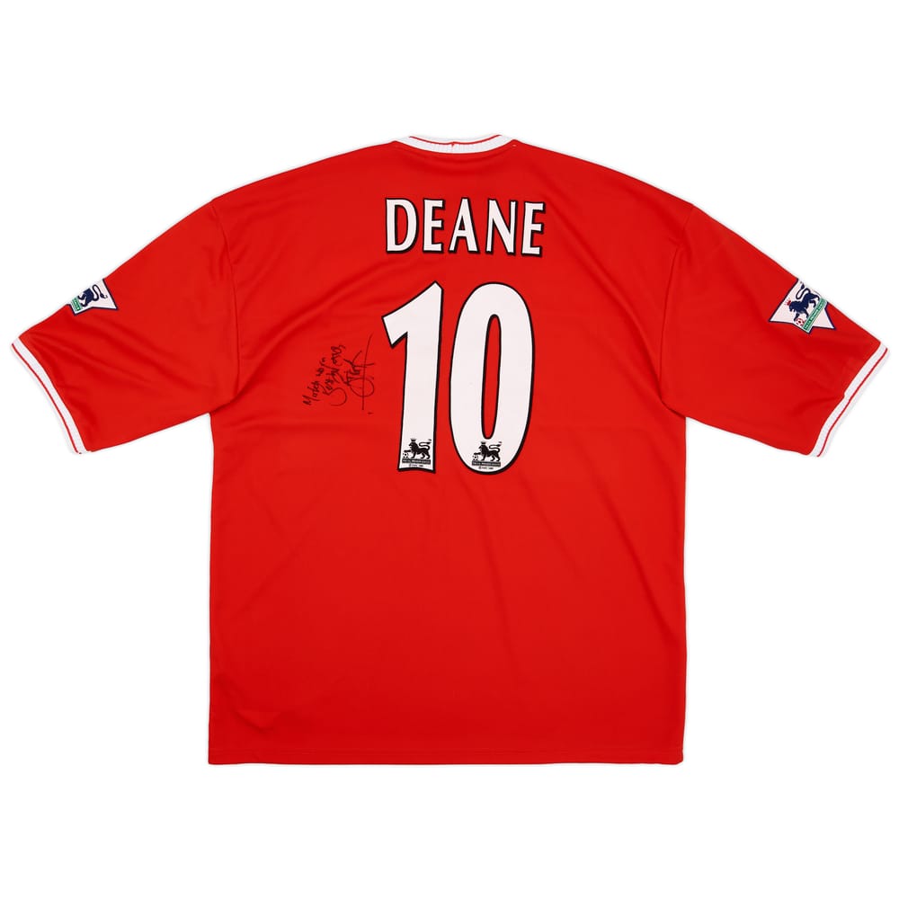 2001-02 Middlesbrough Match Worn Home Shirt Deane #10