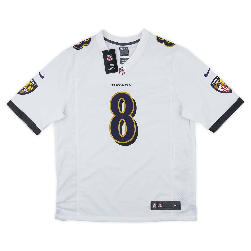 2018-23 Baltimore Ravens Jackson #8 Nike Game Jersey (Away) L - W/Tags