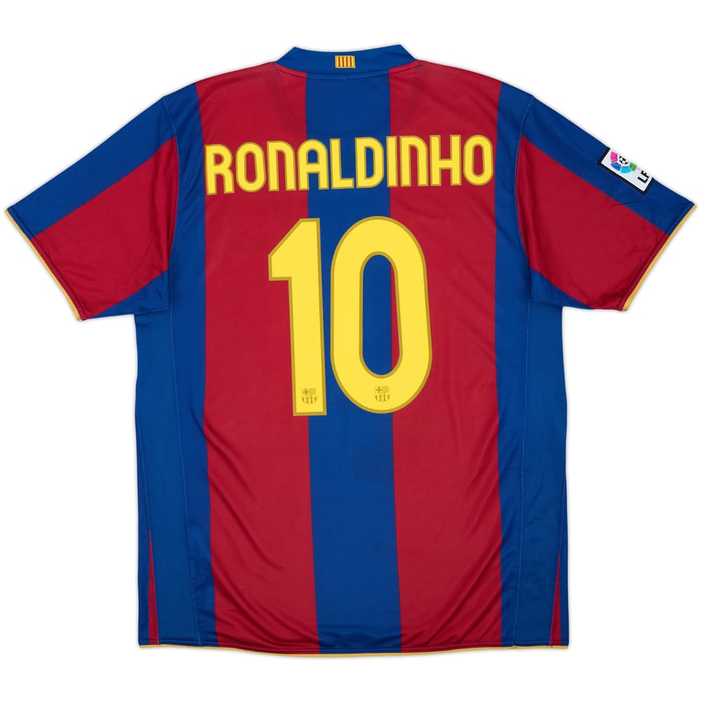 2007-08 Barcelona Home Shirt Ronaldinho #10 - 10/10 - (L)