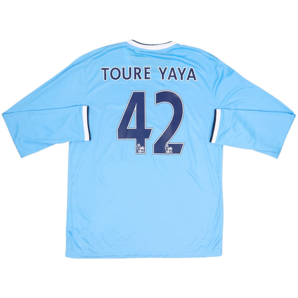 2013-14 Manchester City Home L/S Shirt Toure Yaya #42 - 8/10 - (L)