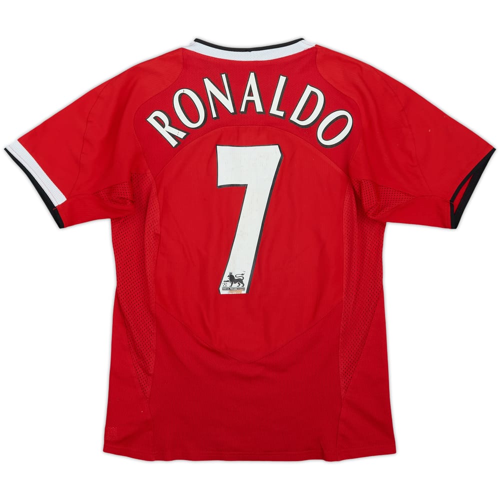 2004-06 Manchester United Home Shirt Ronaldo #7 - 7/10 - (M.Boys)
