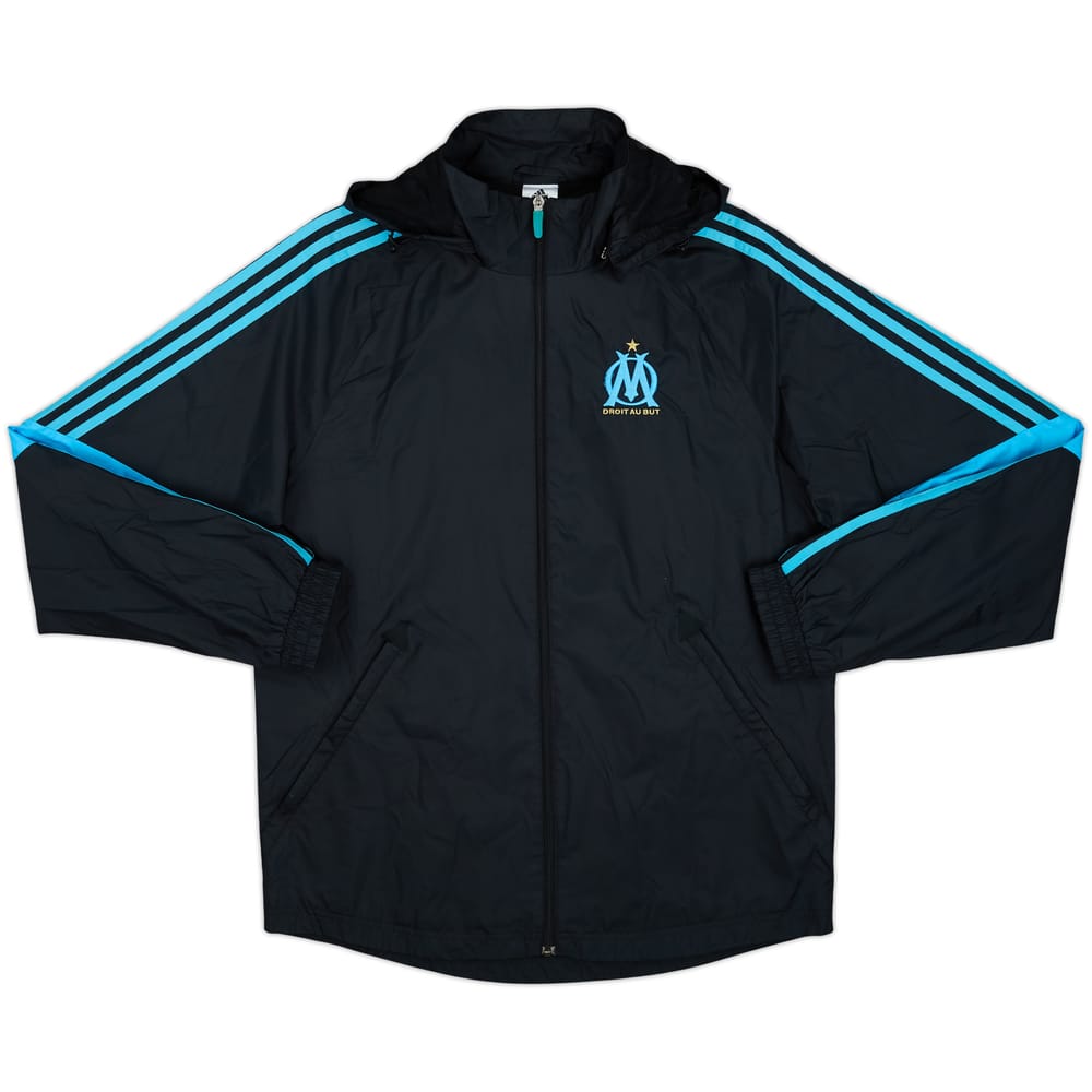 2014-15 Olympique Marseille adidas Hooded Track Jacket - 8/10 - (M)