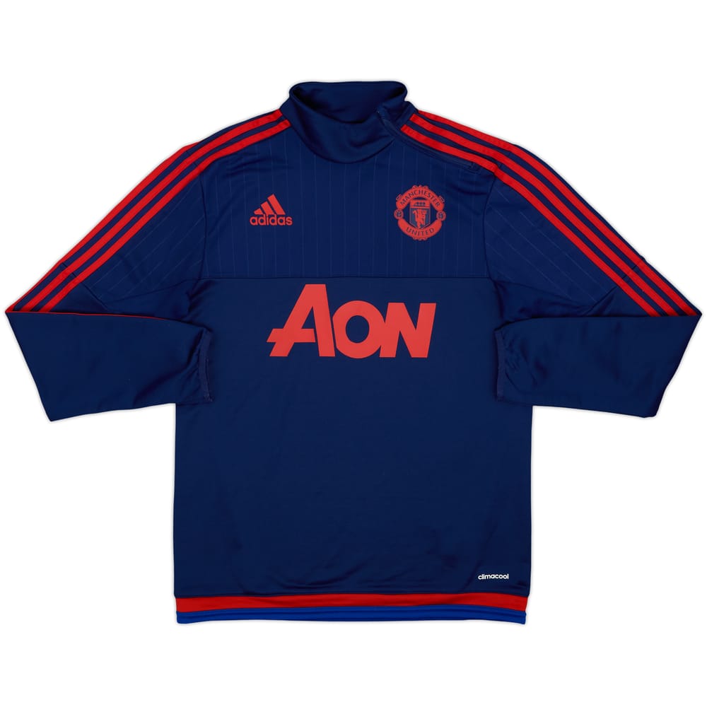 2015-16 Manchester United adidas 1/4 Zip Drill Top - 8/10 - (M)
