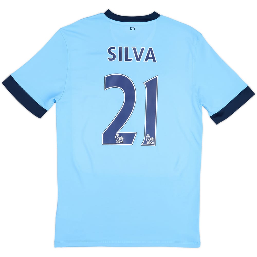 2014-15 Manchester City Home Shirt Silva #21 - 8/10 - (M)