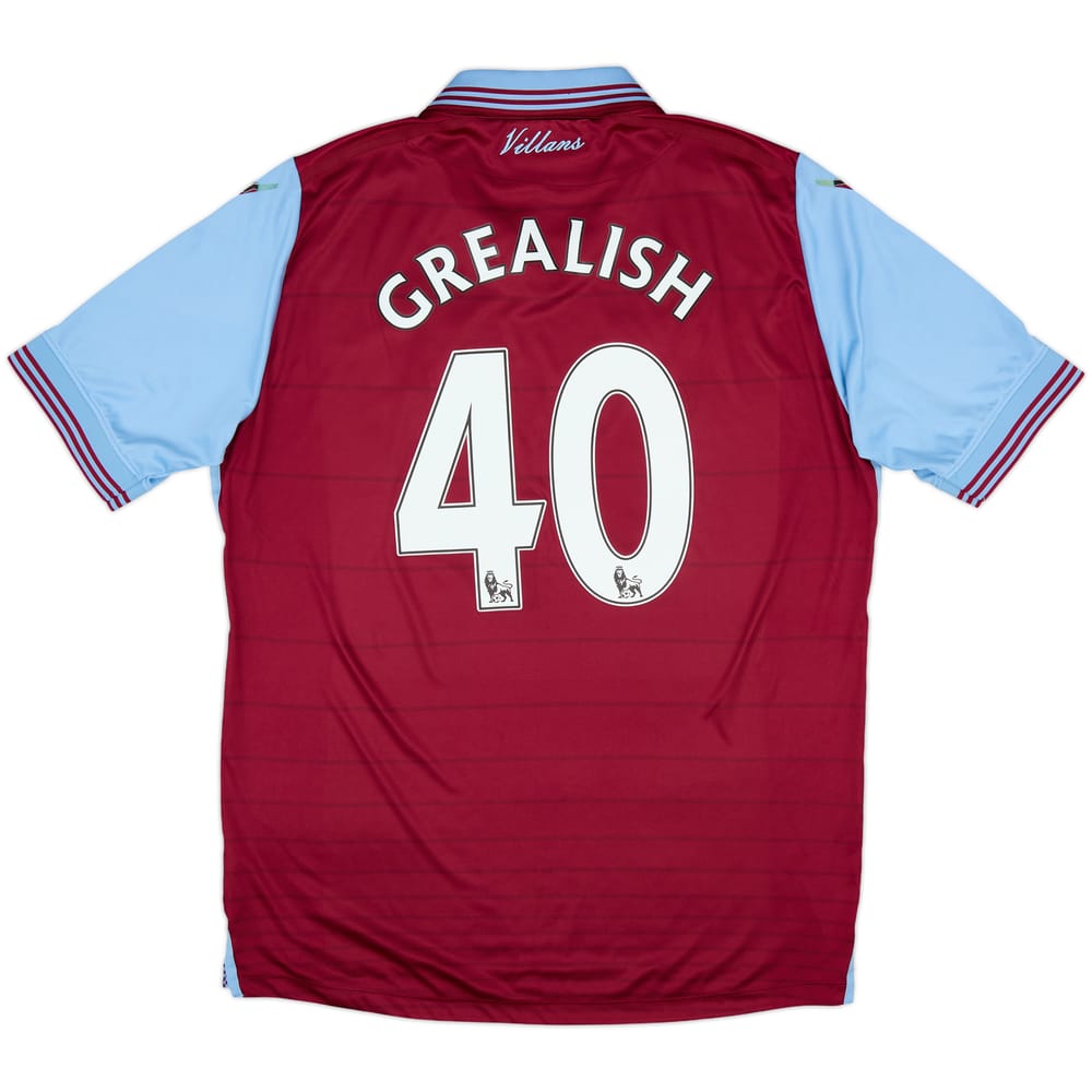 2015-16 Aston Villa Home Shirt Grealish #40 - 6/10 - (XL)