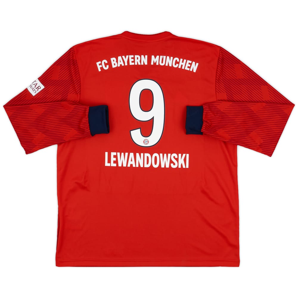 2018-19 Bayern Munich Home L/S Shirt Lewandowski #9 - 10/10 - (XL)