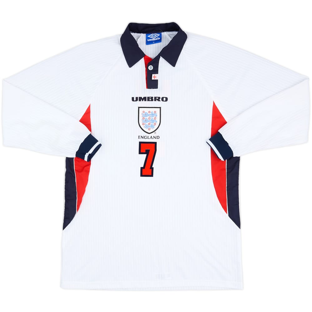 1997-99 England Match Issue Home L/S Shirt #7
