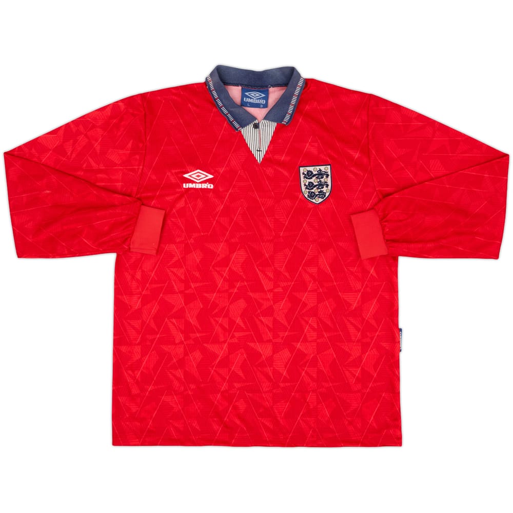 1990-93 England Away L/S Shirt - 6/10 - (L)