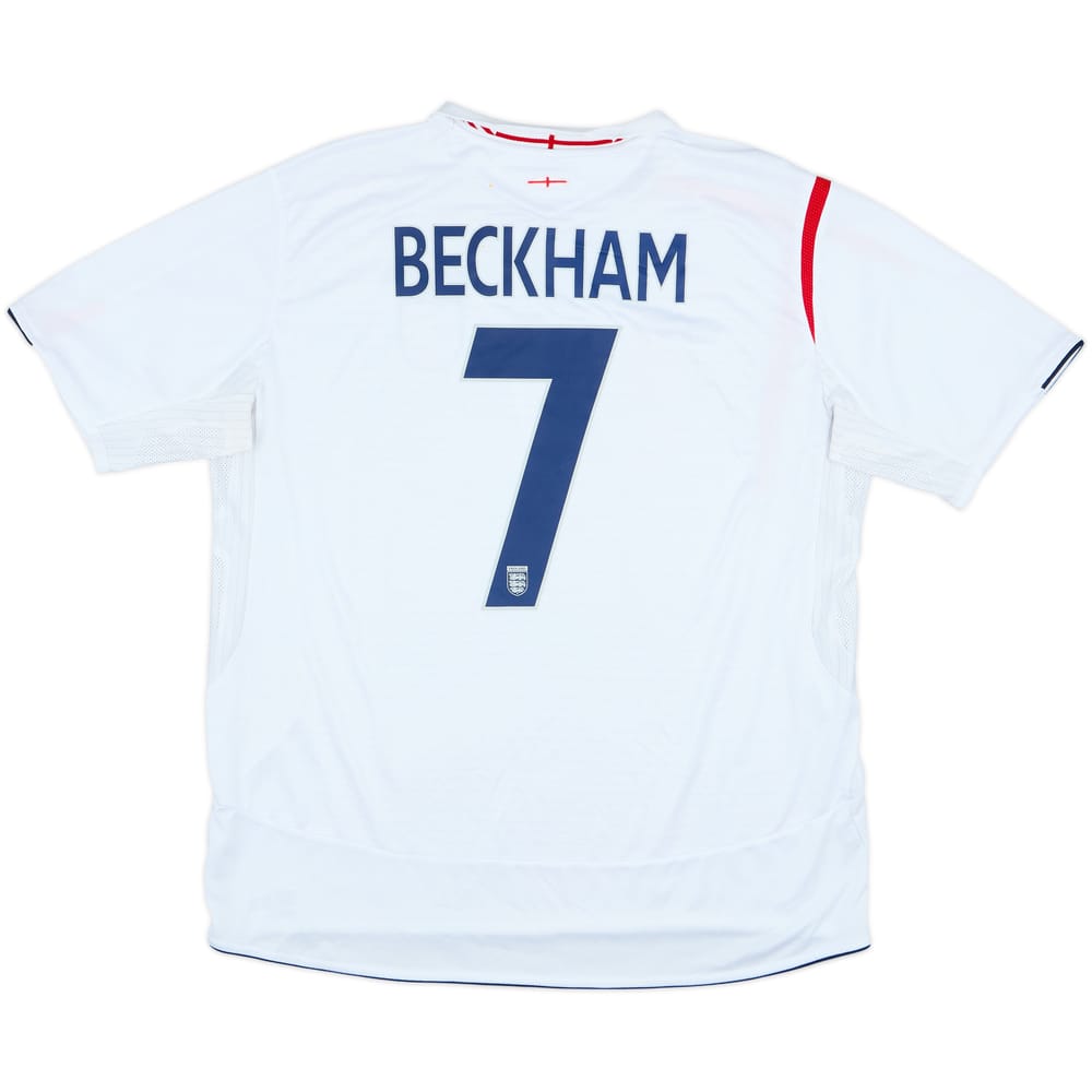 2005-07 England Home Shirt Beckham #7 - 6/10 - (XXL)