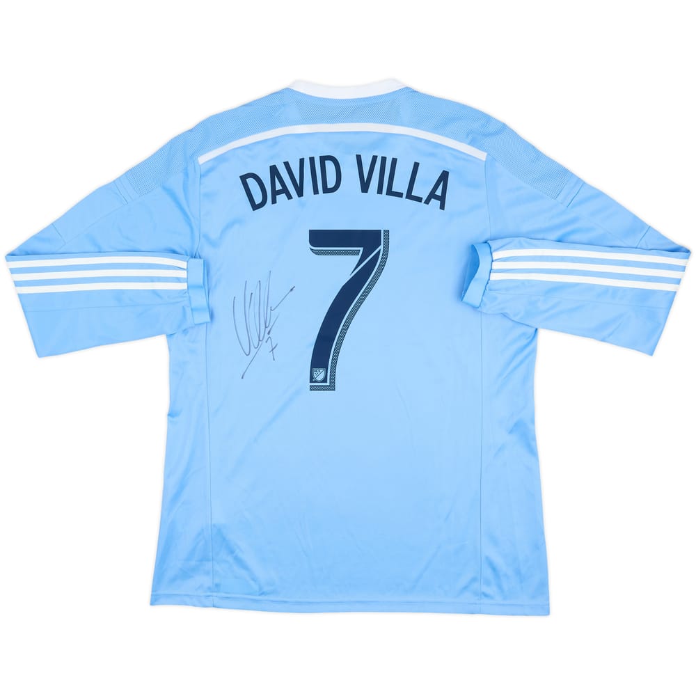 2015-16 New York City Authentic Signed Home L/S Shirt David Villa #7 - 9/10 - (XL)