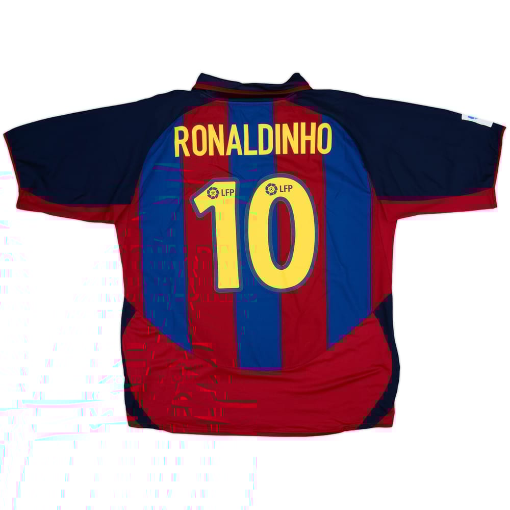 2003-04 Barcelona Home Shirt Ronaldinho #10 - 10/10 - (XL)