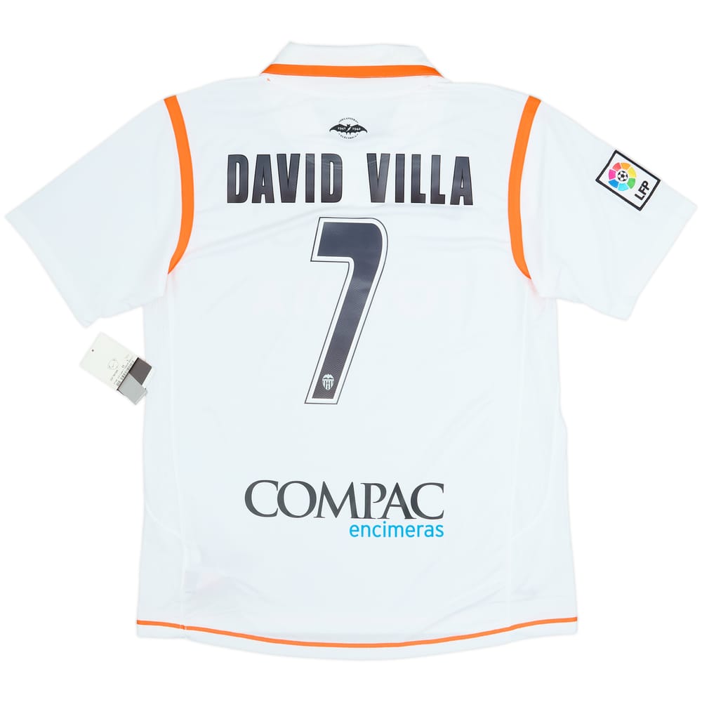 2007-08 Valencia Home Shirt David Villa #7 (L)