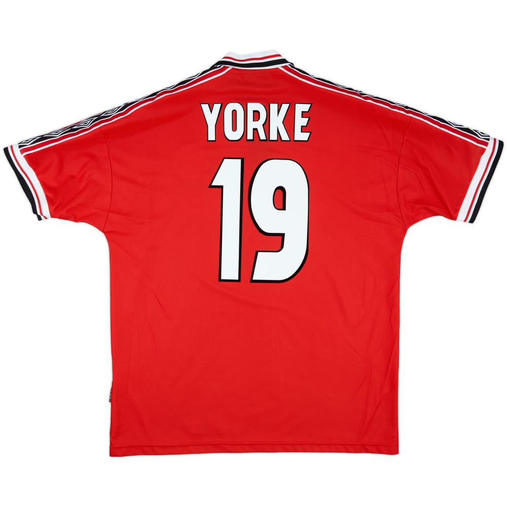 1998-00 Manchester United Home Shirt Yorke #19 - 8/10 - (XL)
