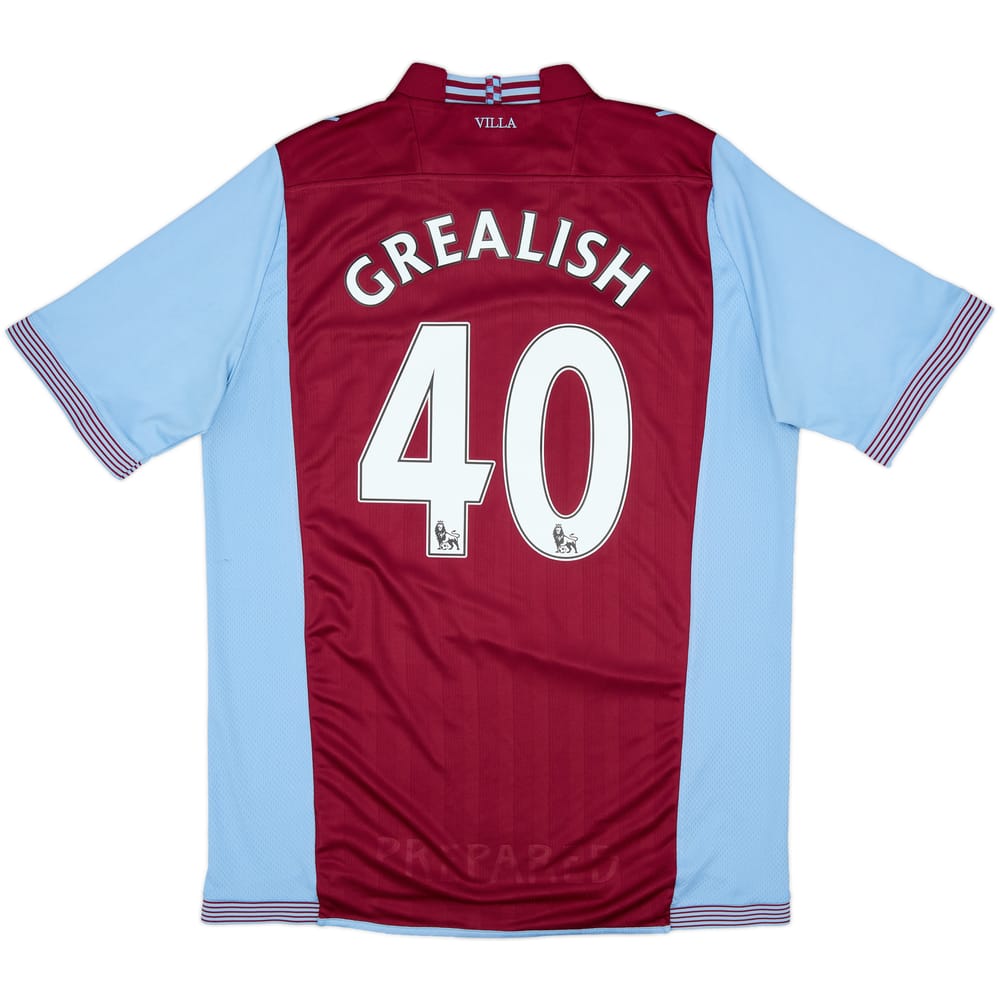 2013-14 Aston Villa Home Shirt Grealish #40 - 6/10 - (XL)