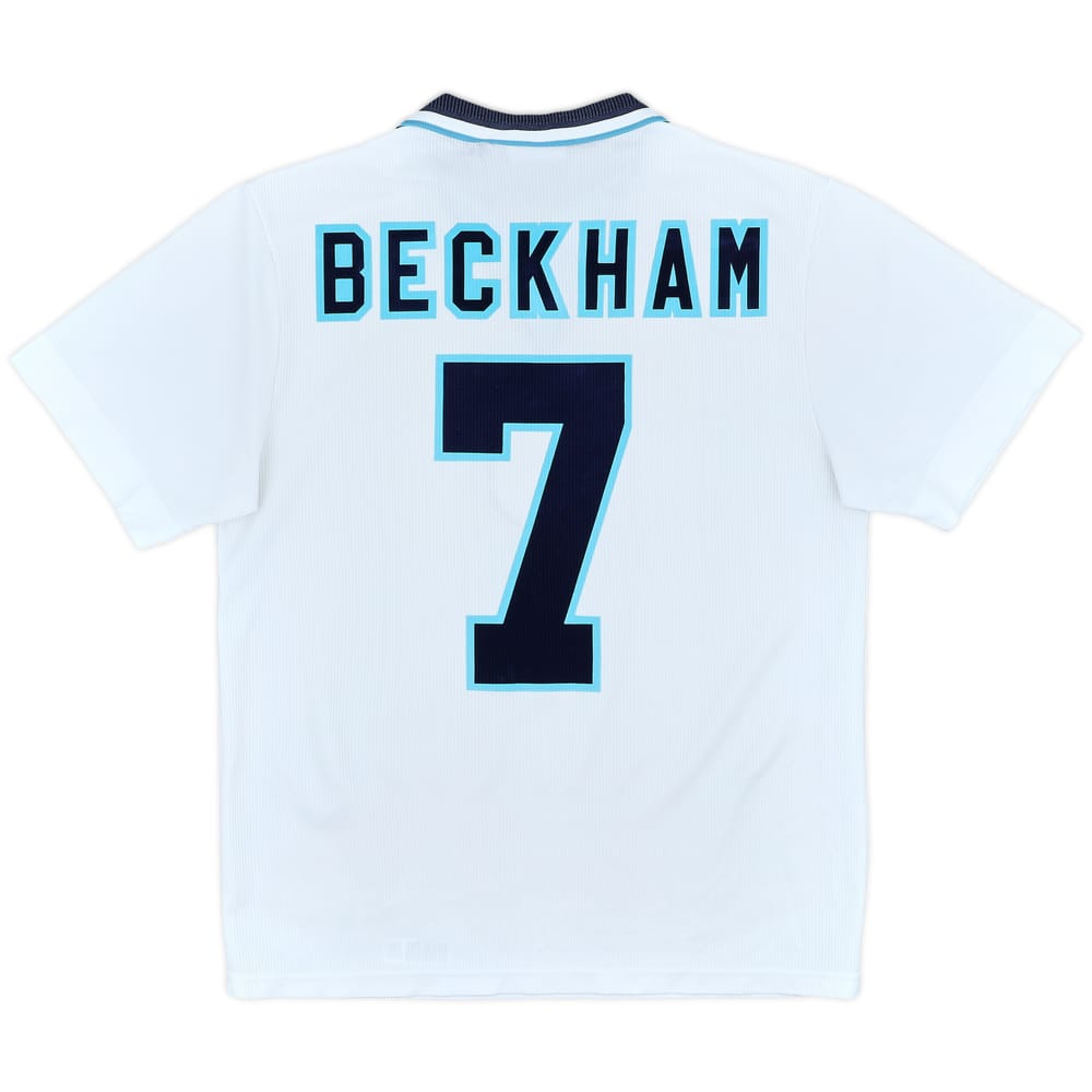 1995-97 England Home Shirt Beckham #7 - 8/10 - (M)