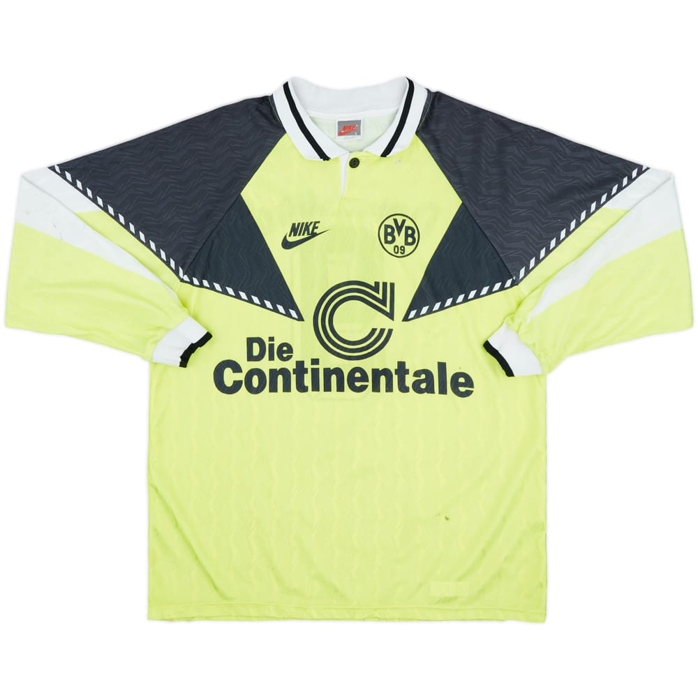 1990-91 Borussia Dortmund Home L/S Shirt #9 - 6/10 - (L)