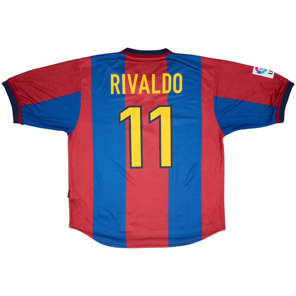 1998-00 Barcelona Home Shirt Rivaldo #11 - 9/10 - (XL)