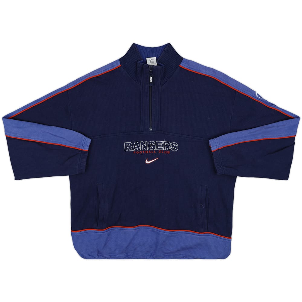 1997-98 Rangers Nike 1/4 Zip Drill Top - 9/10 - (L)