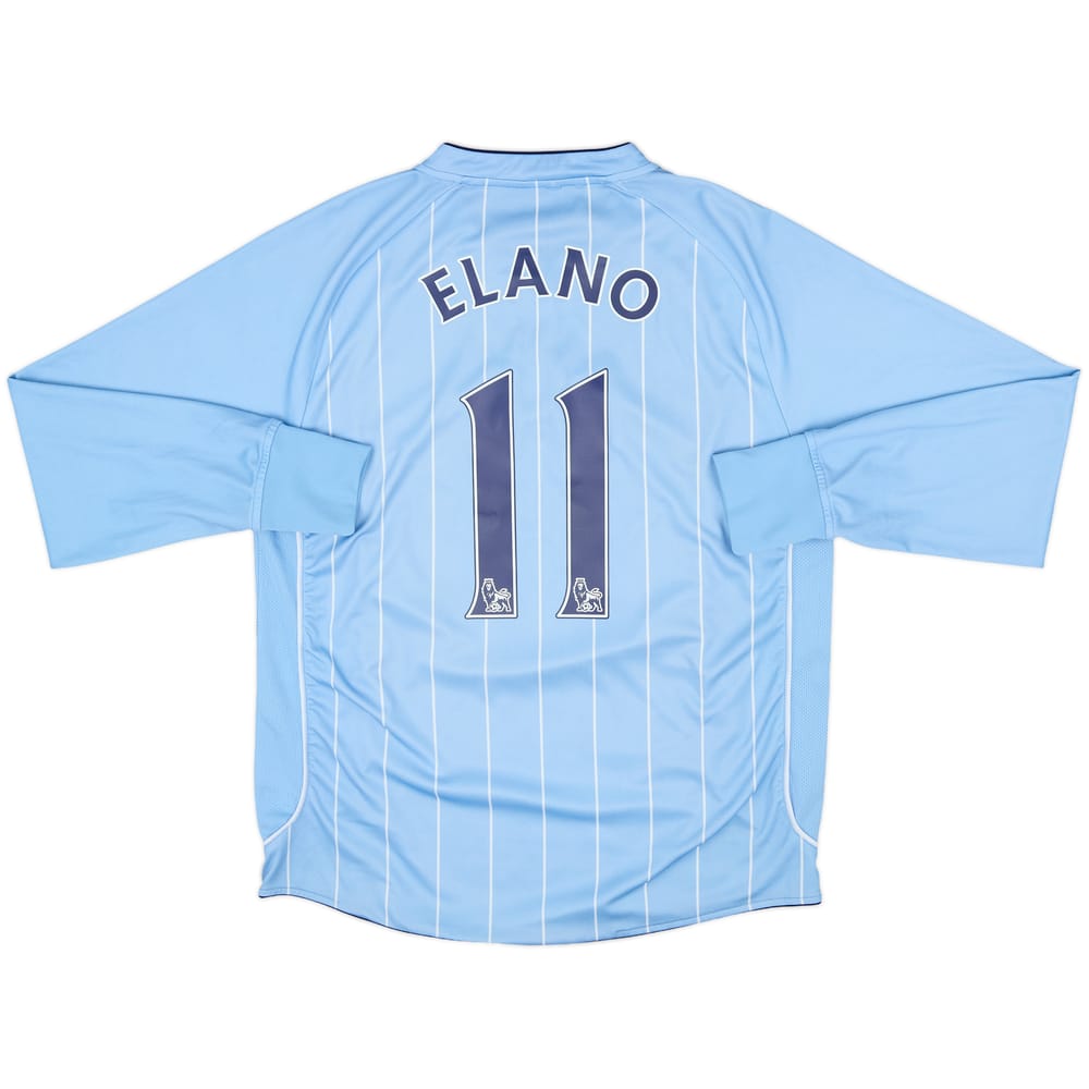 2007-08 Manchester City Home L/S Shirt Elano #11 - 8/10 - (L)