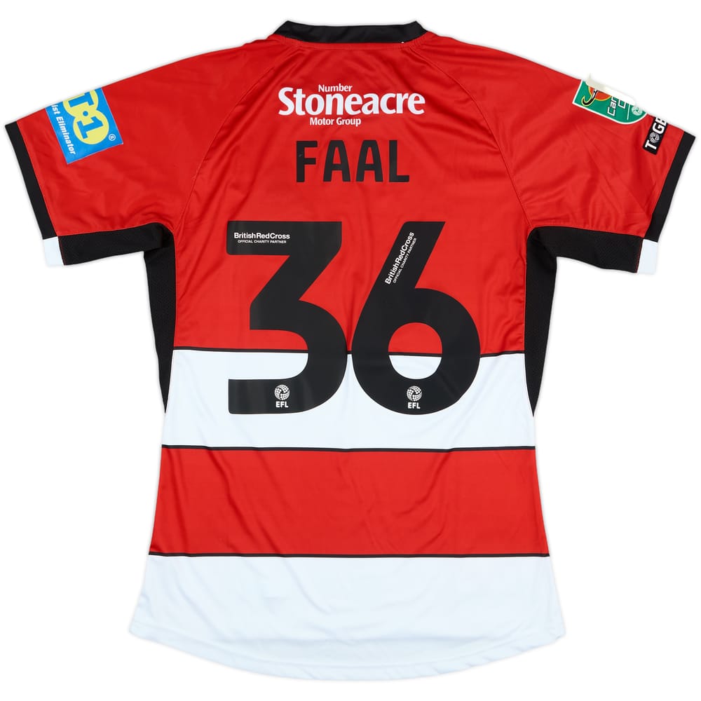 2023-24 Doncaster Rovers Match Issue Carabao Cup Home Shirt Faal #36