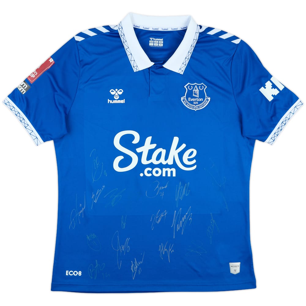 2023-24 Everton Match Issue Squad Signed FA Cup Home Shirt Andre Gomes #21