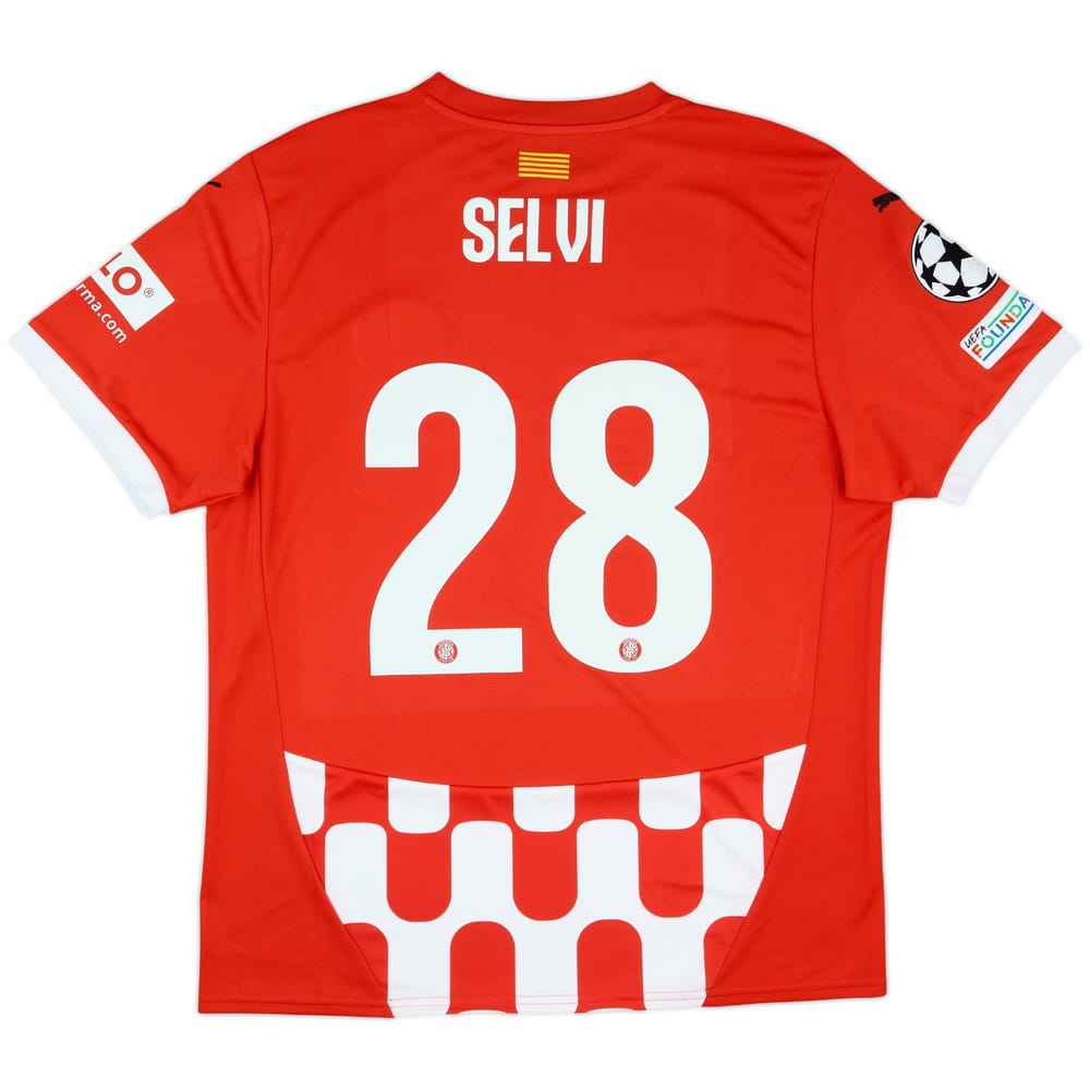 2024-25 Girona Match Issue Champions League Home Shirt Selvi #28