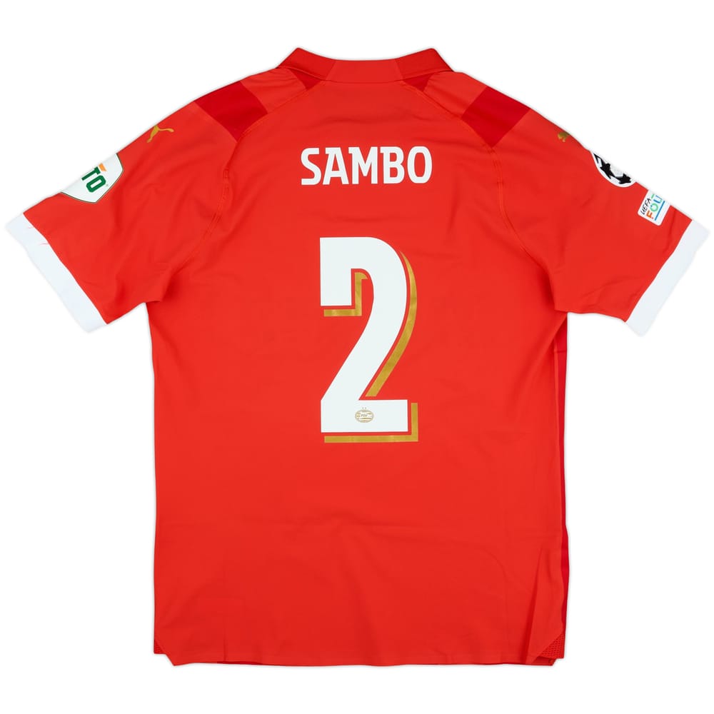 2023-24 PSV Match Issue Champions League Home Shirt Sambo #2