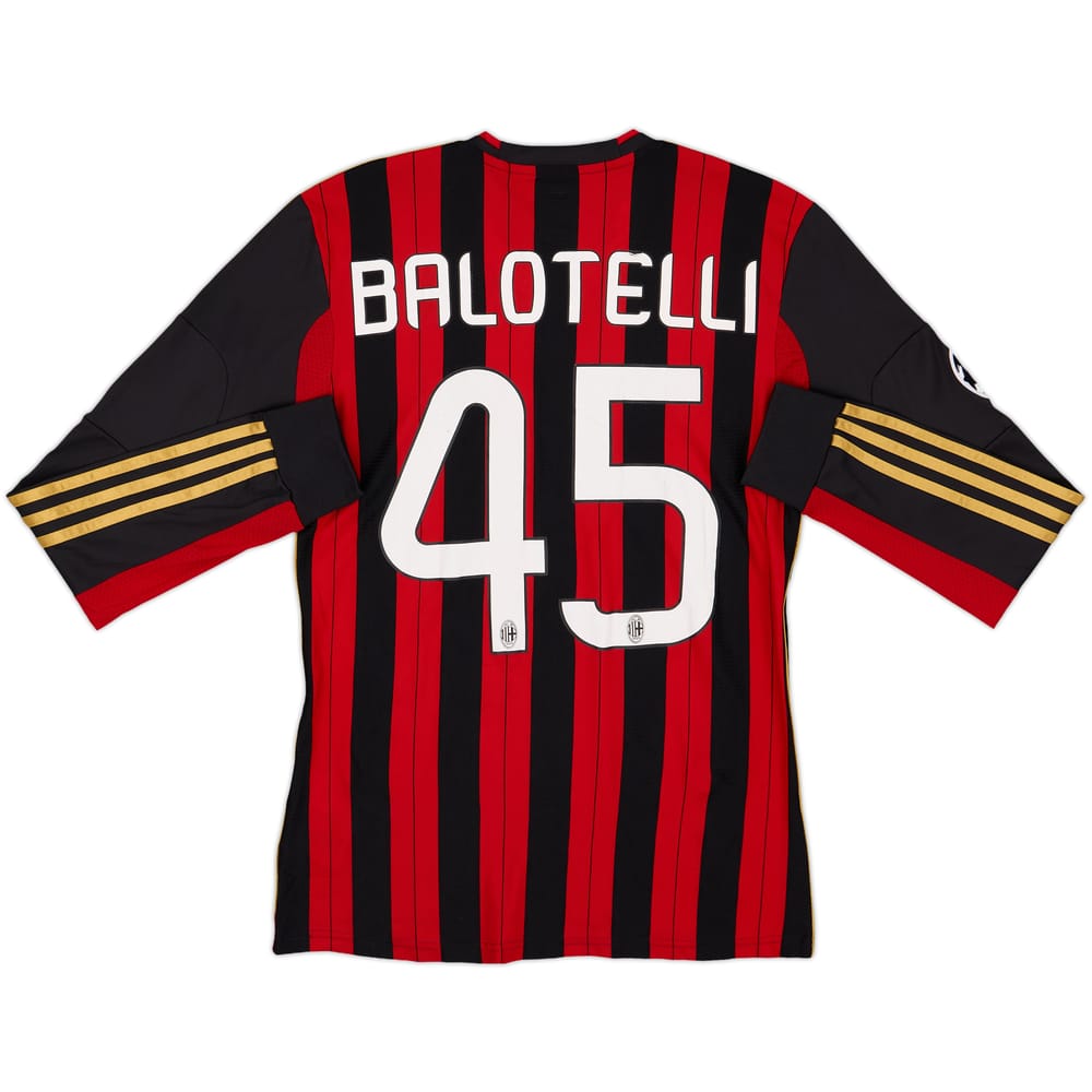 2013-14 AC Milan Home L/S Shirt Balotelli #45 - 6/10 - (S)
