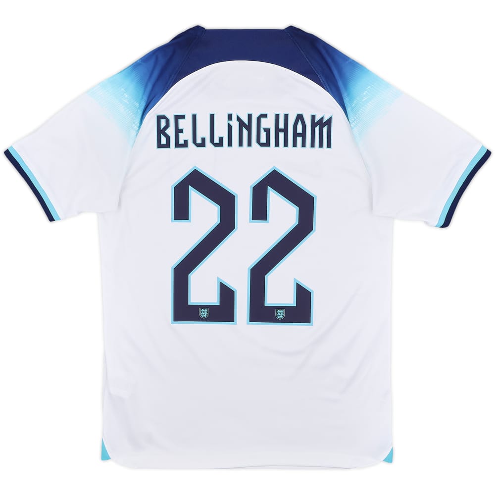 2022-23 England Home Shirt Bellingham #22 - 8/10 - (S)