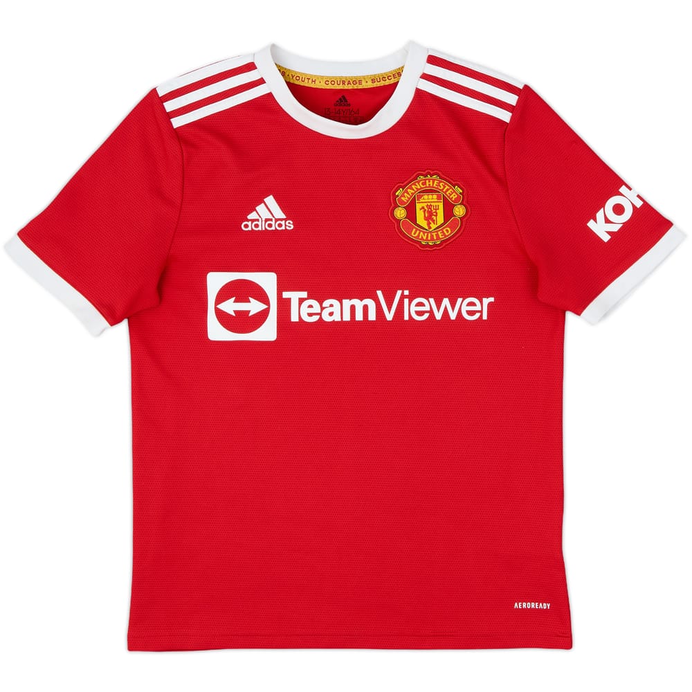 2021-22 Manchester United Home Shirt - 8/10 - (L.Boys)
