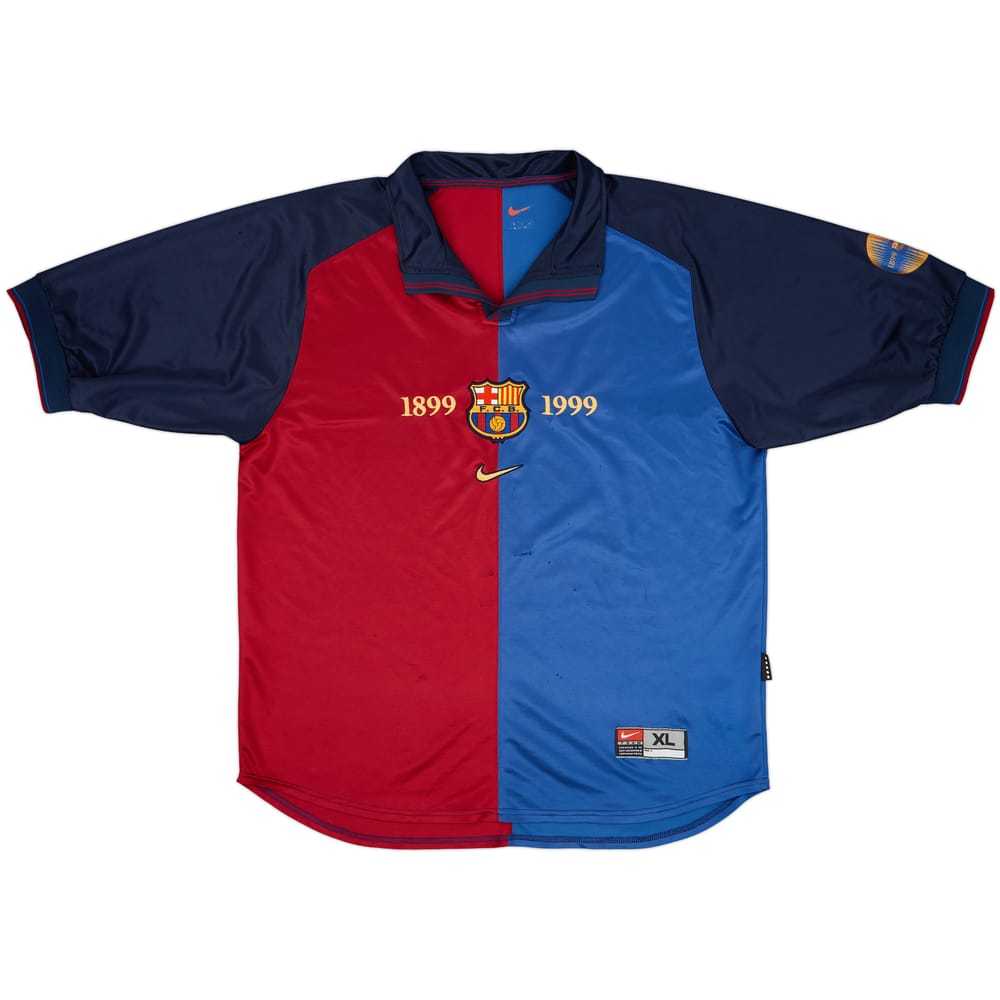 1999-00 Barcelona Centenary Home Shirt - 3/10 - (XL)